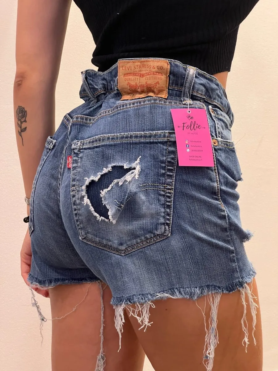 Shorts Levi's Vintage denim a caramella con strappi