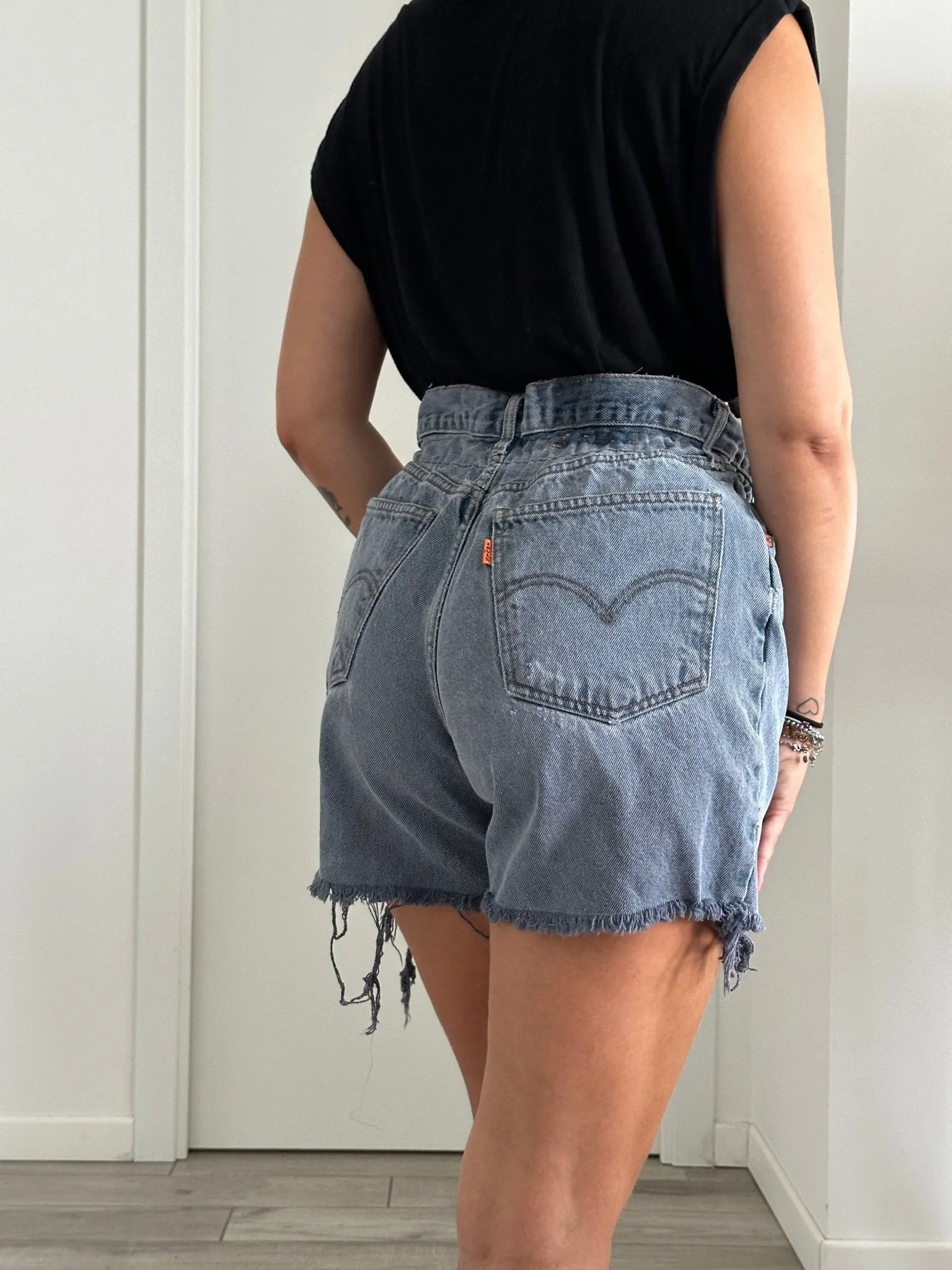 Shorts Levi's Vintage denim sfrangiati a caramella
