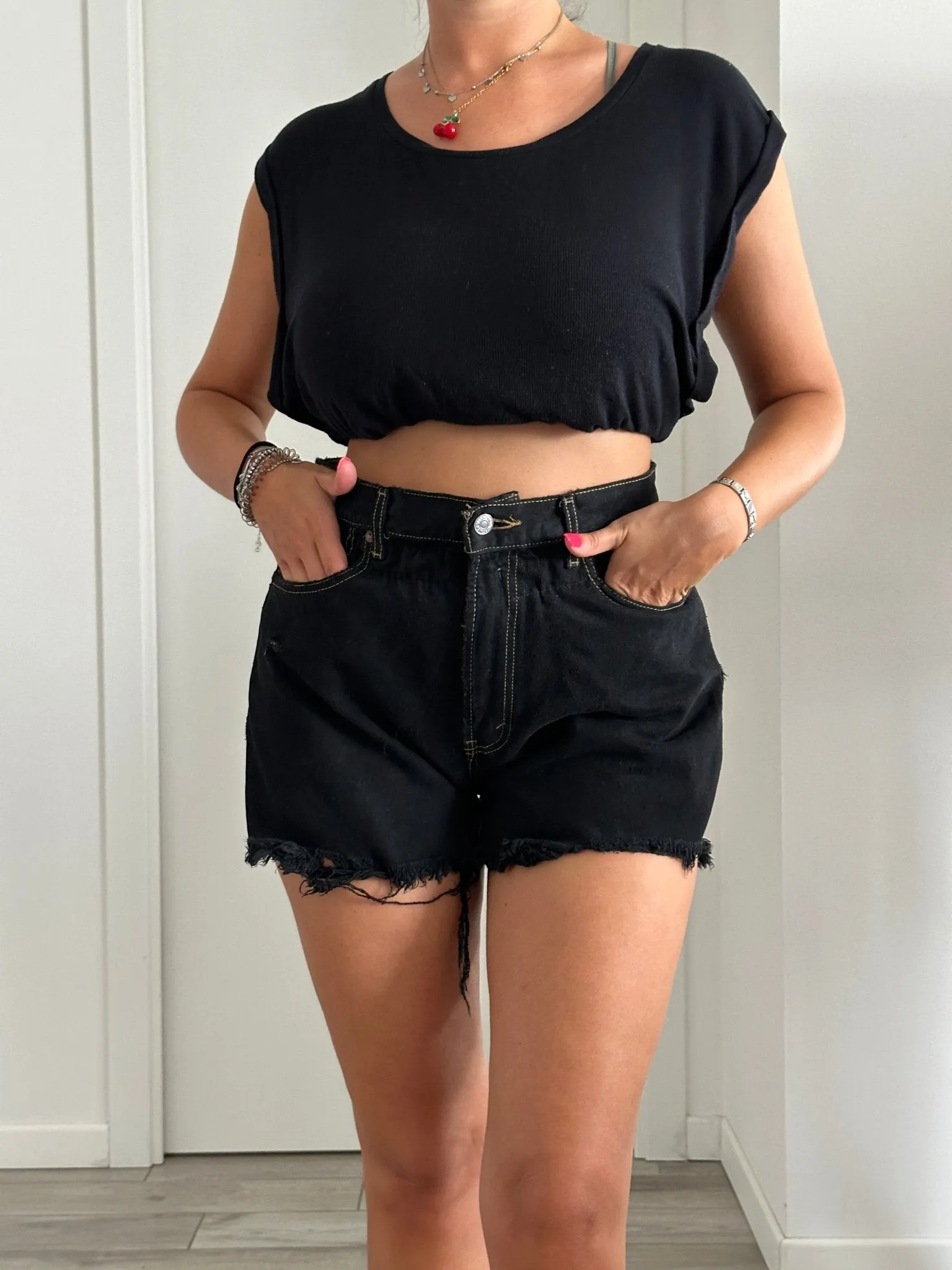 Shorts Levi's Vintage denim sfrangiati a caramella
