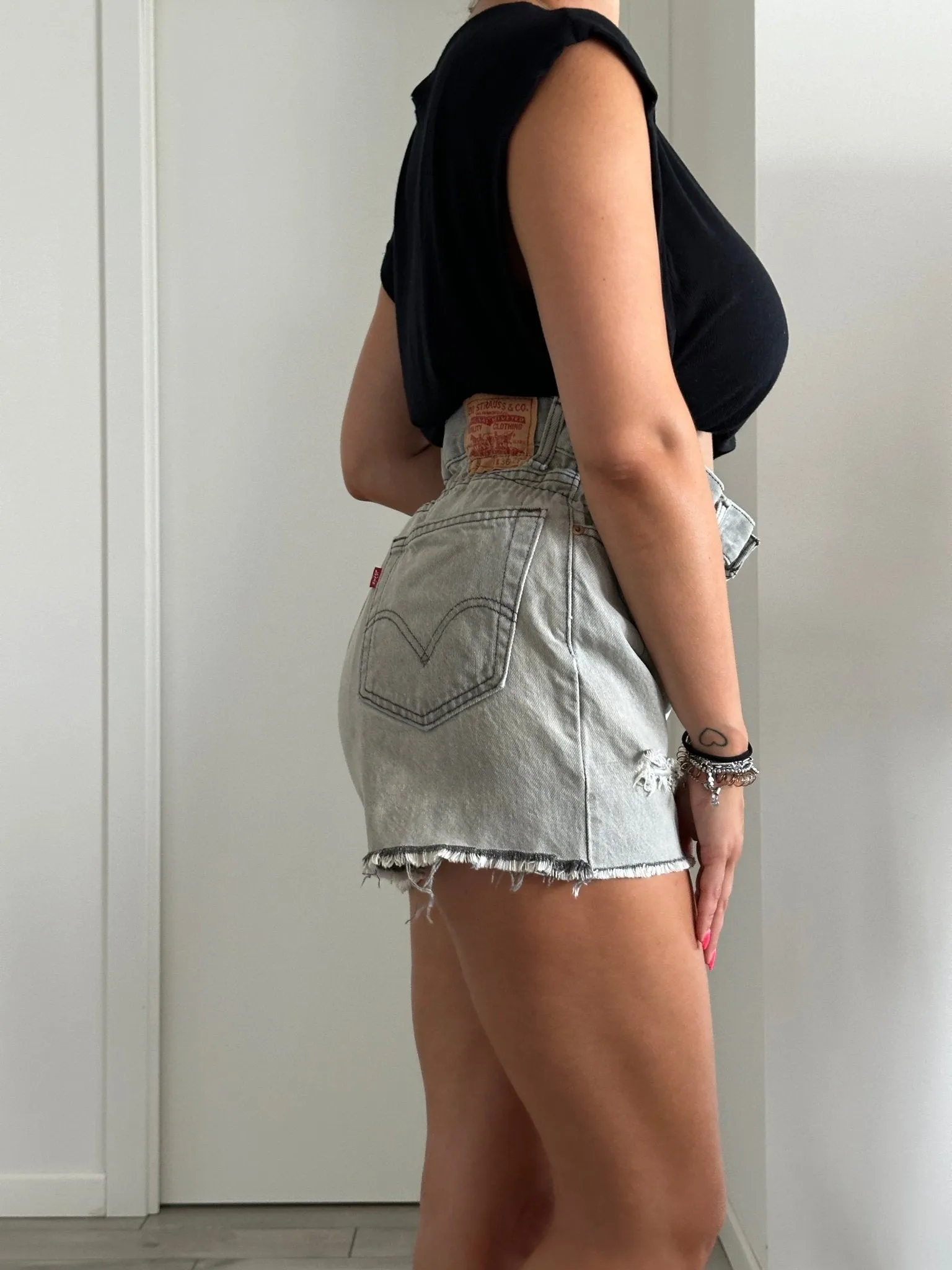 Shorts Levi's Vintage denim sfrangiati a caramella