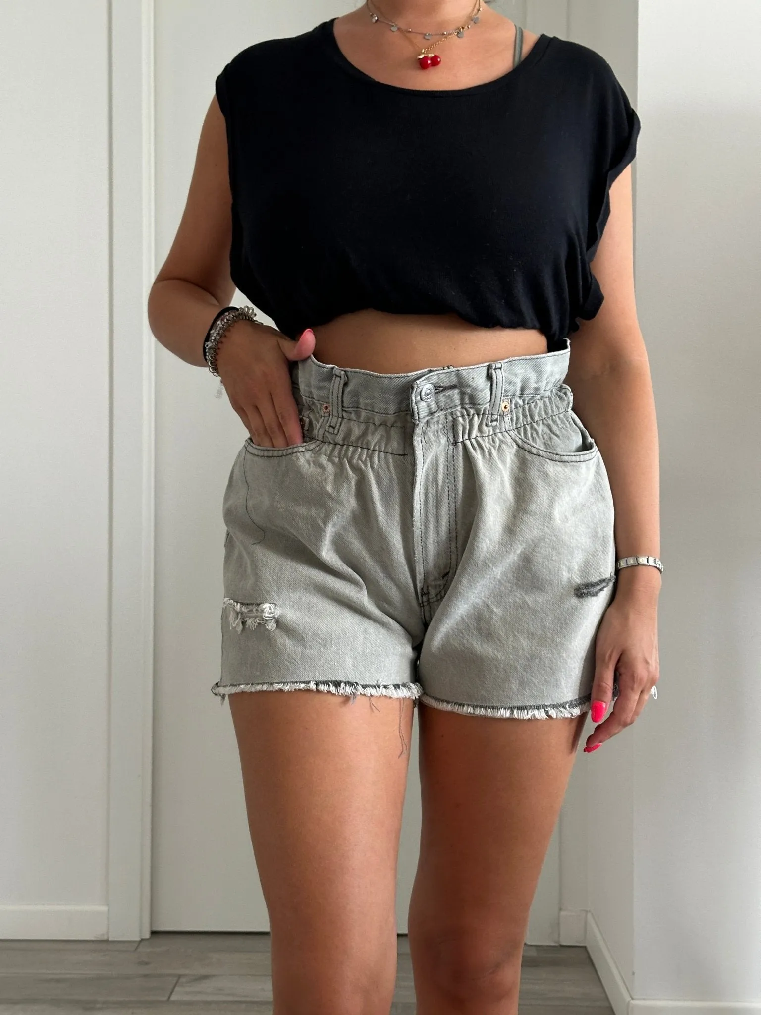 Shorts Levi's Vintage denim sfrangiati a caramella