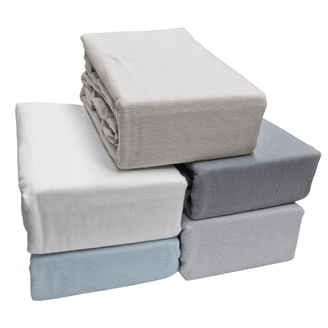 Simon Baker Cotton Flannel Winter Sheet Set Duck Egg 4 Piece