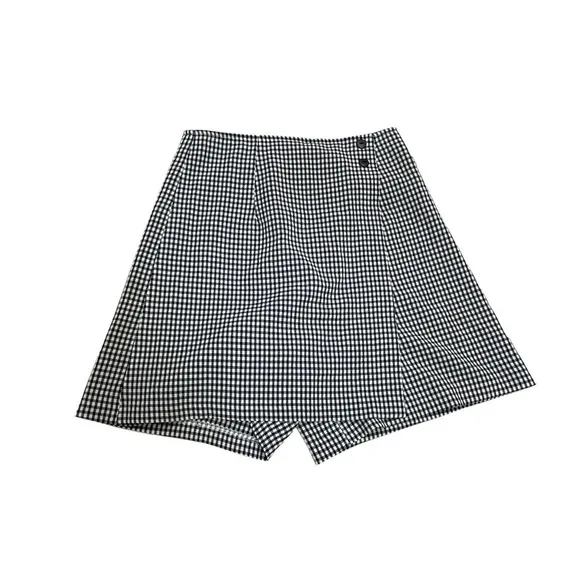 Skort skirt with shorts size 3 gingham vichy print blue white