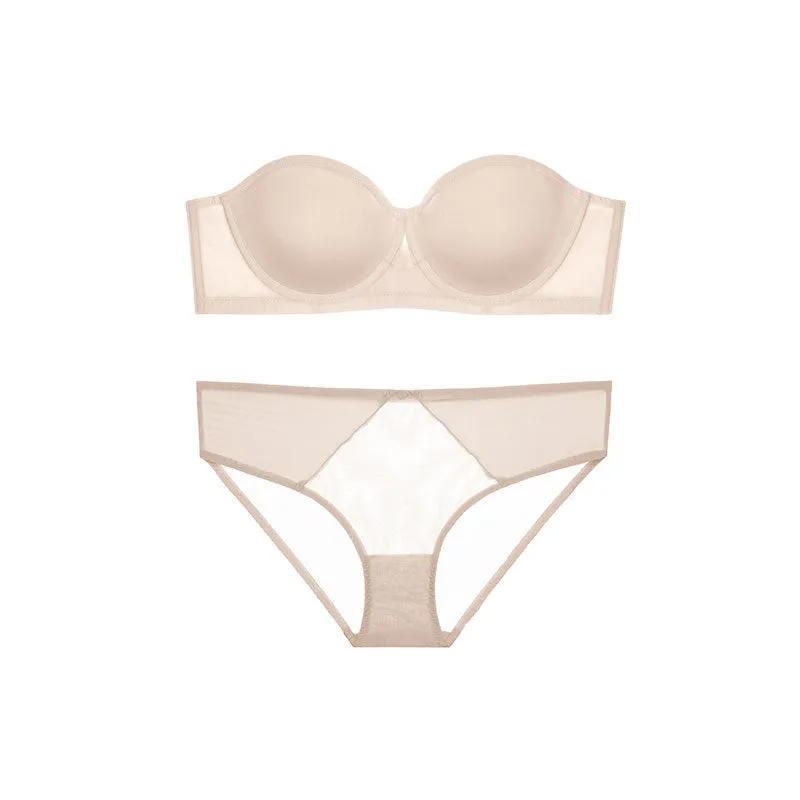 Smooth Non-marking Non-slip Soft Steel Ring Wrap Bra Set
