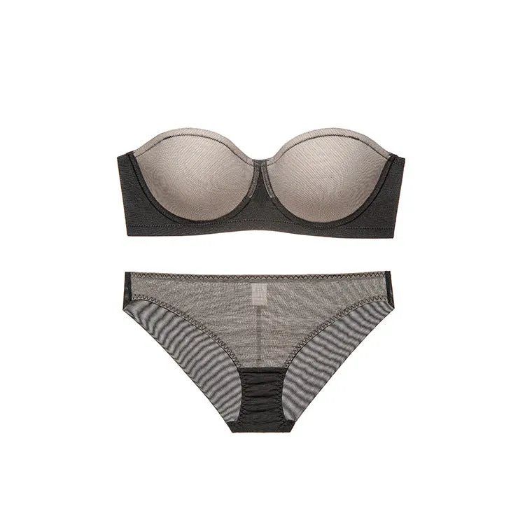 Smooth Non-marking Non-slip Soft Steel Ring Wrap Bra Set