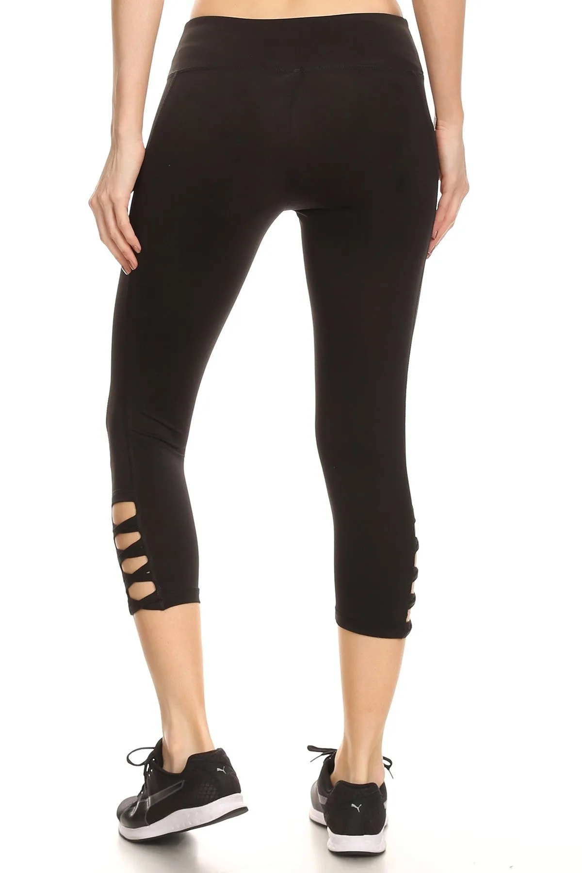 Solid Cropped Fitted Banded Leggings