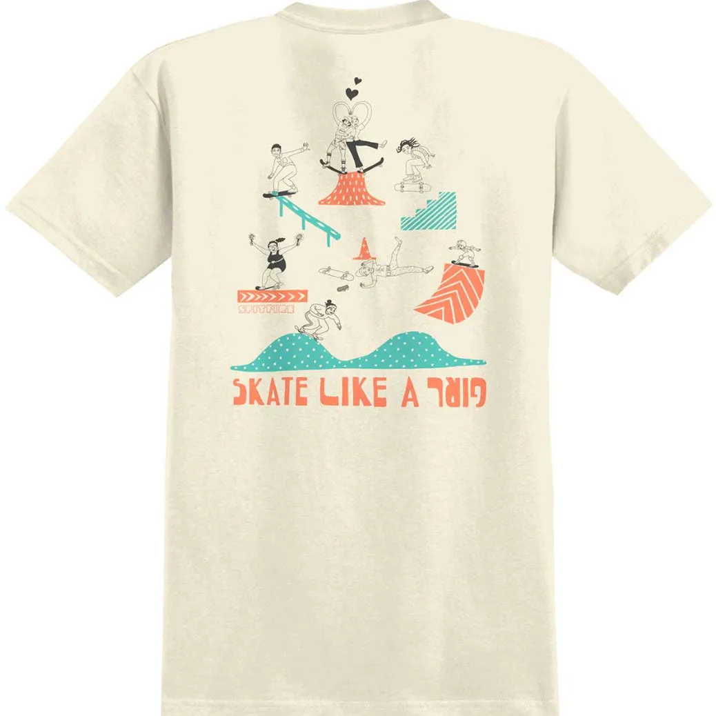 Spitfire Skate Like A Girl Sessions Roll In T-Shirt Natural