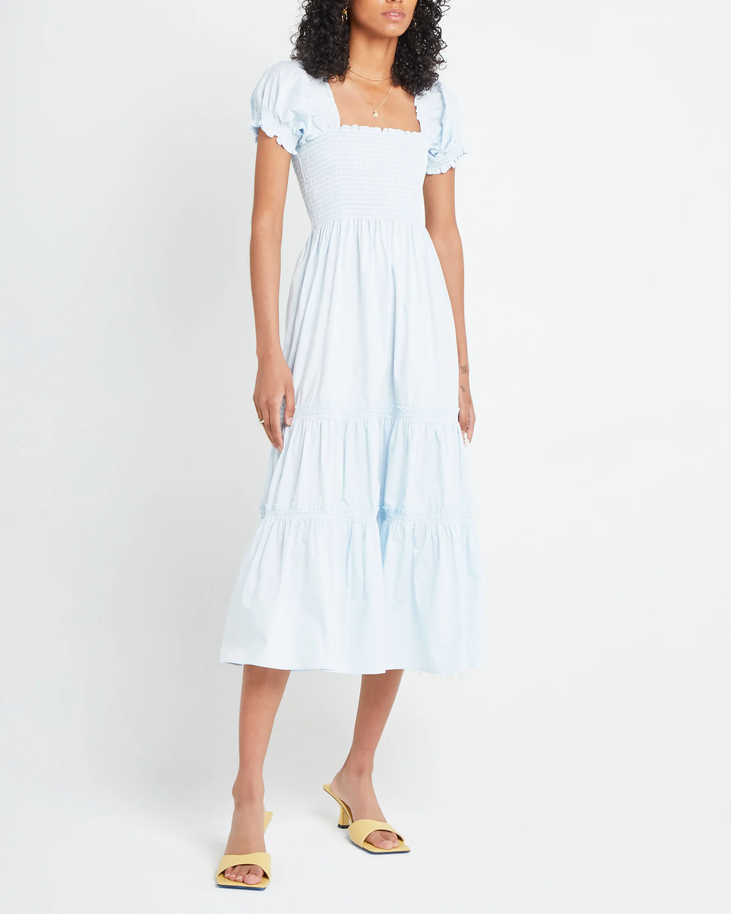 Square Neck Smocked Maxi Dress