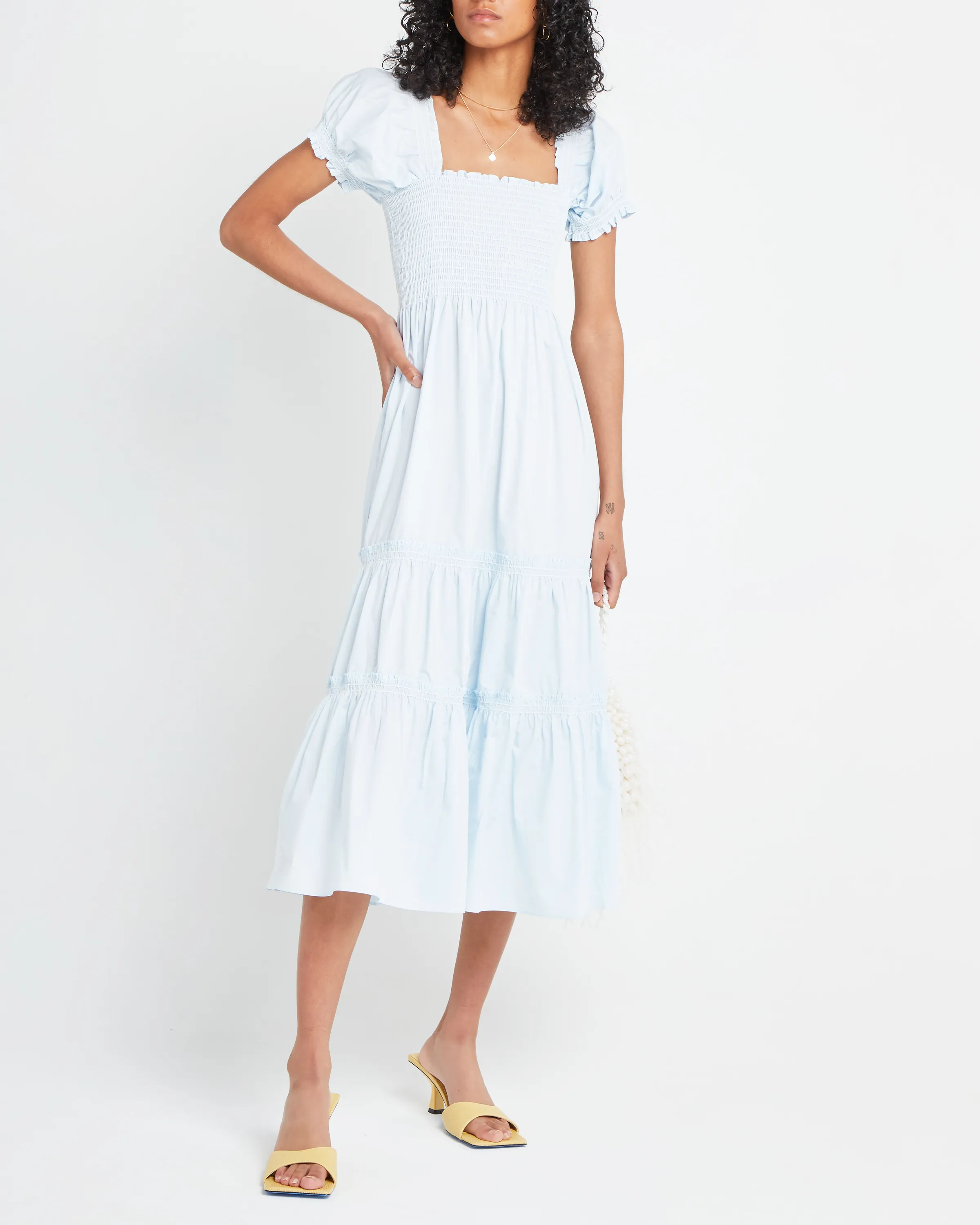 Square Neck Smocked Maxi Dress
