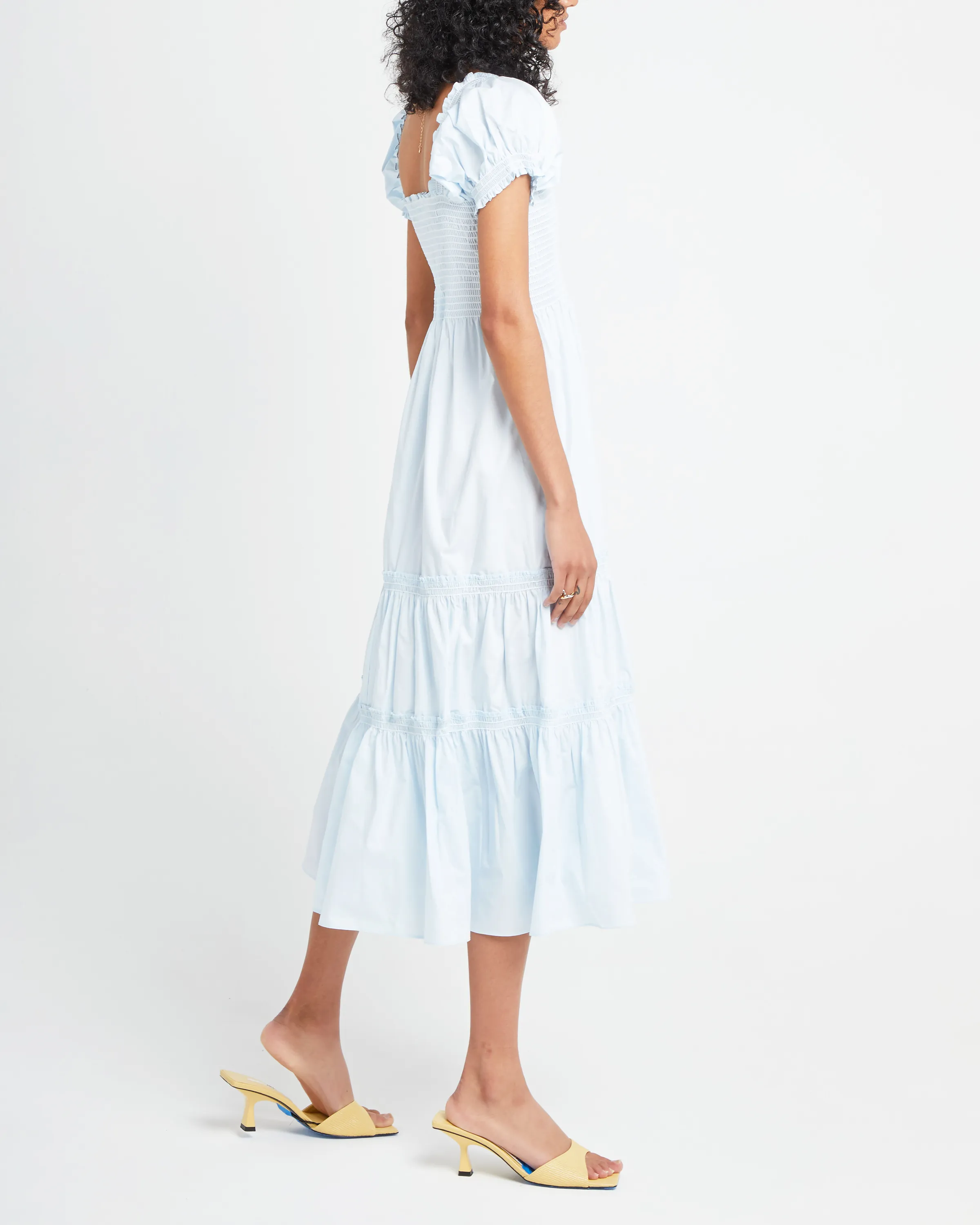 Square Neck Smocked Maxi Dress