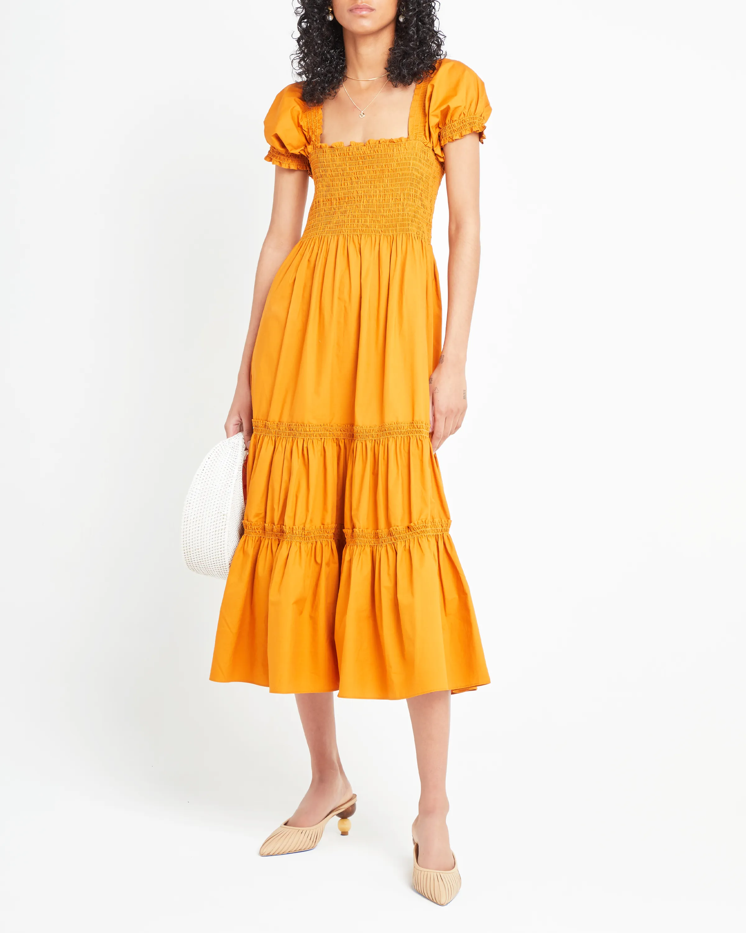 Square Neck Smocked Maxi Dress