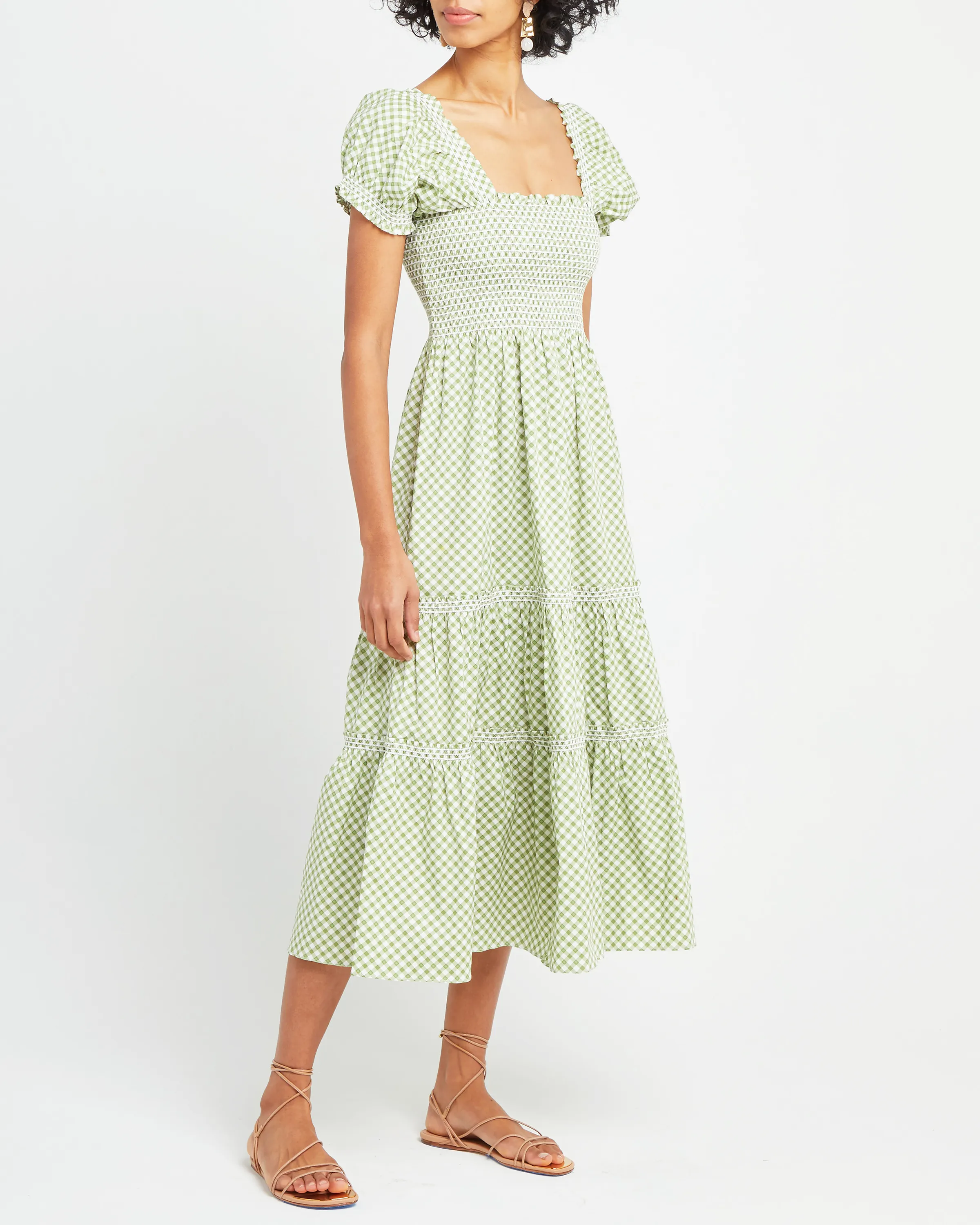 Square Neck Smocked Maxi Dress
