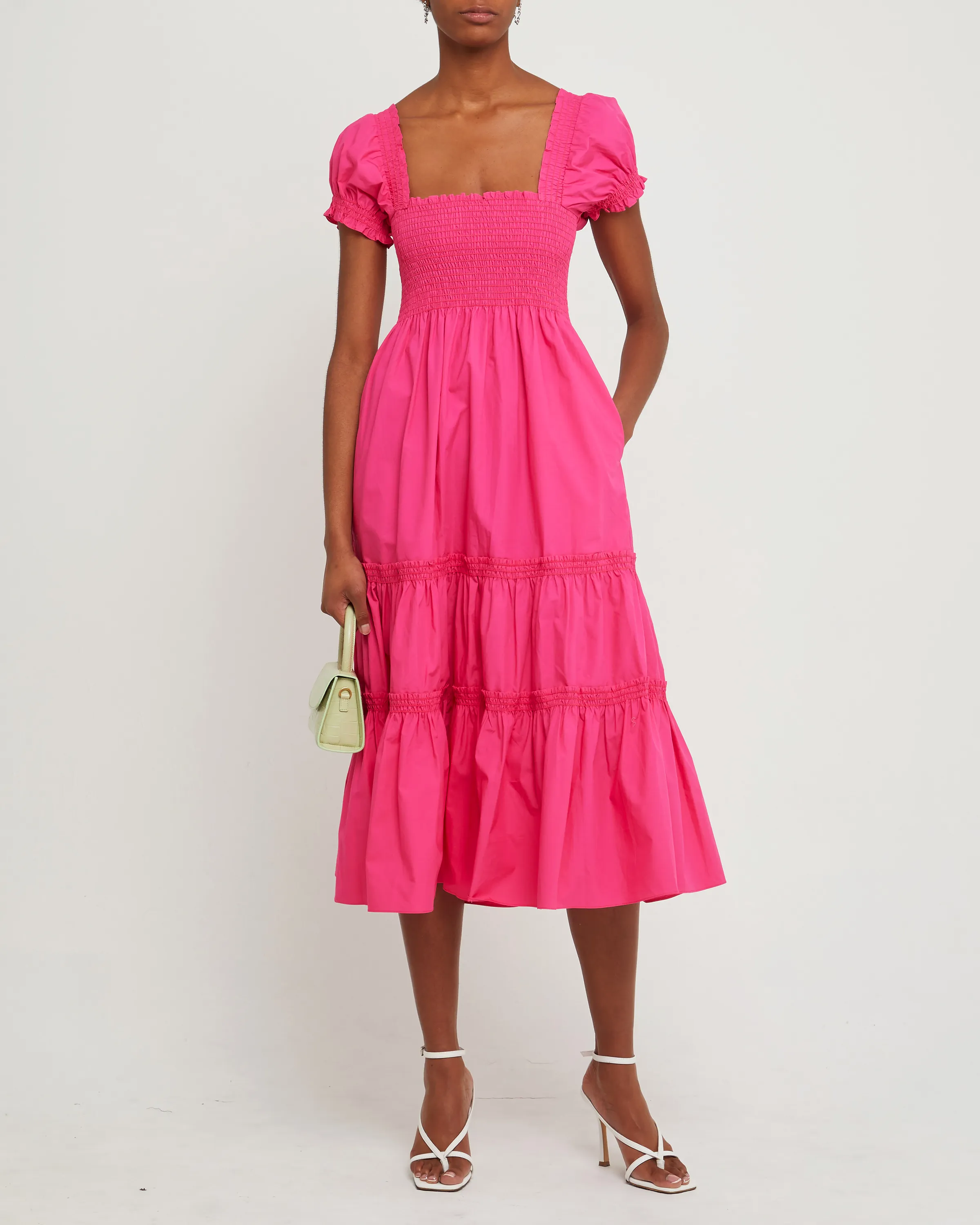 Square Neck Smocked Maxi Dress