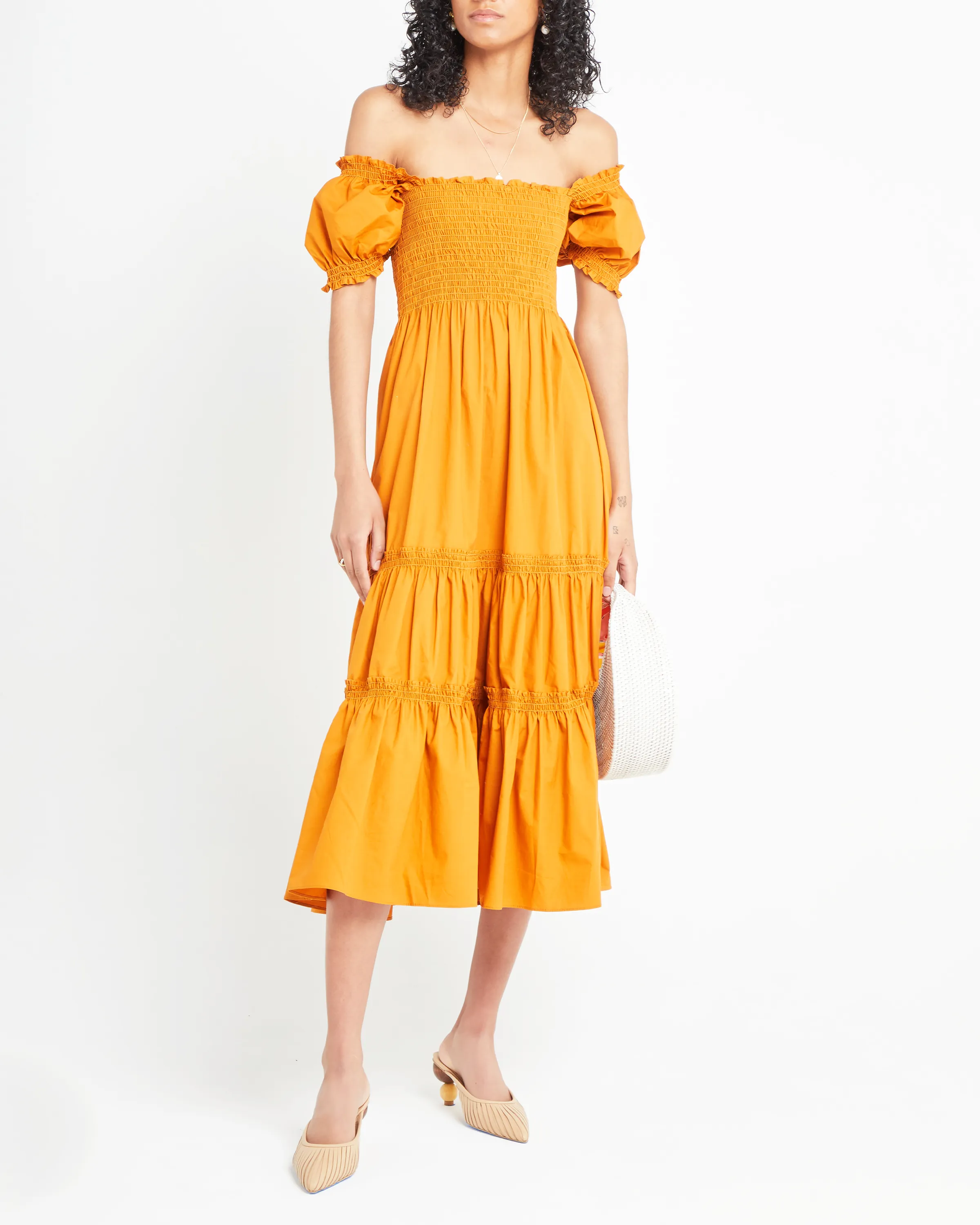 Square Neck Smocked Maxi Dress