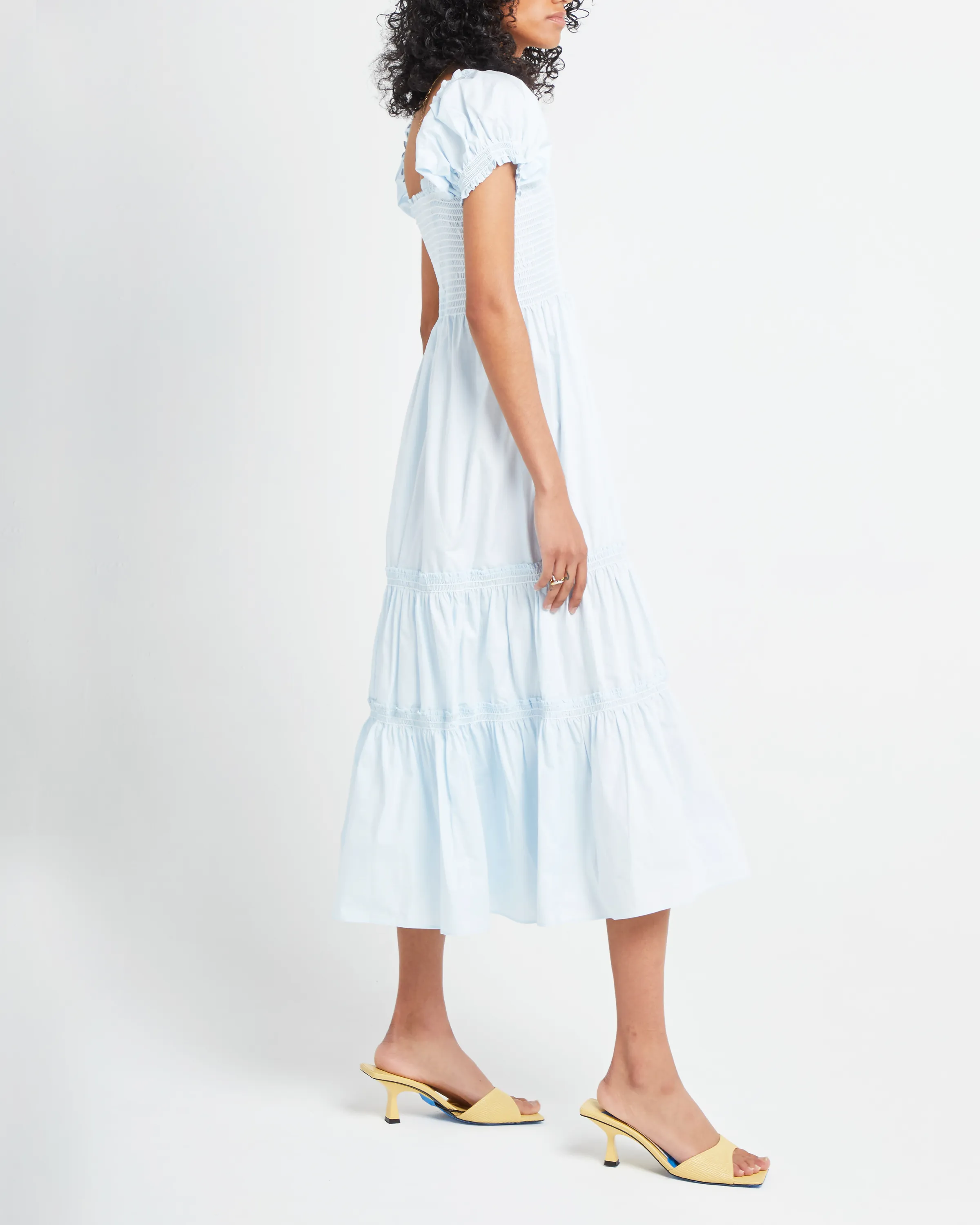 Square Neck Smocked Maxi Dress