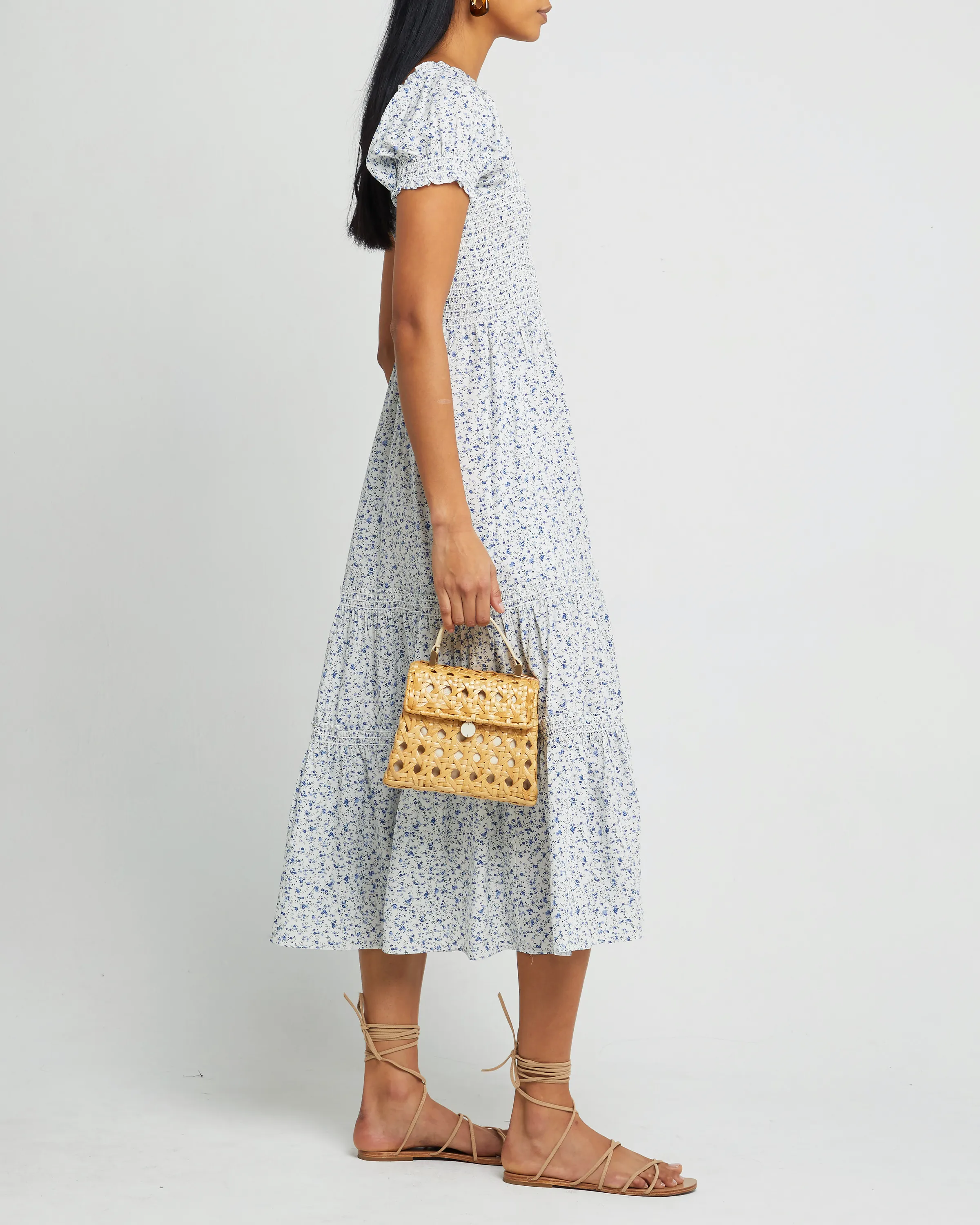 Square Neck Smocked Maxi Dress