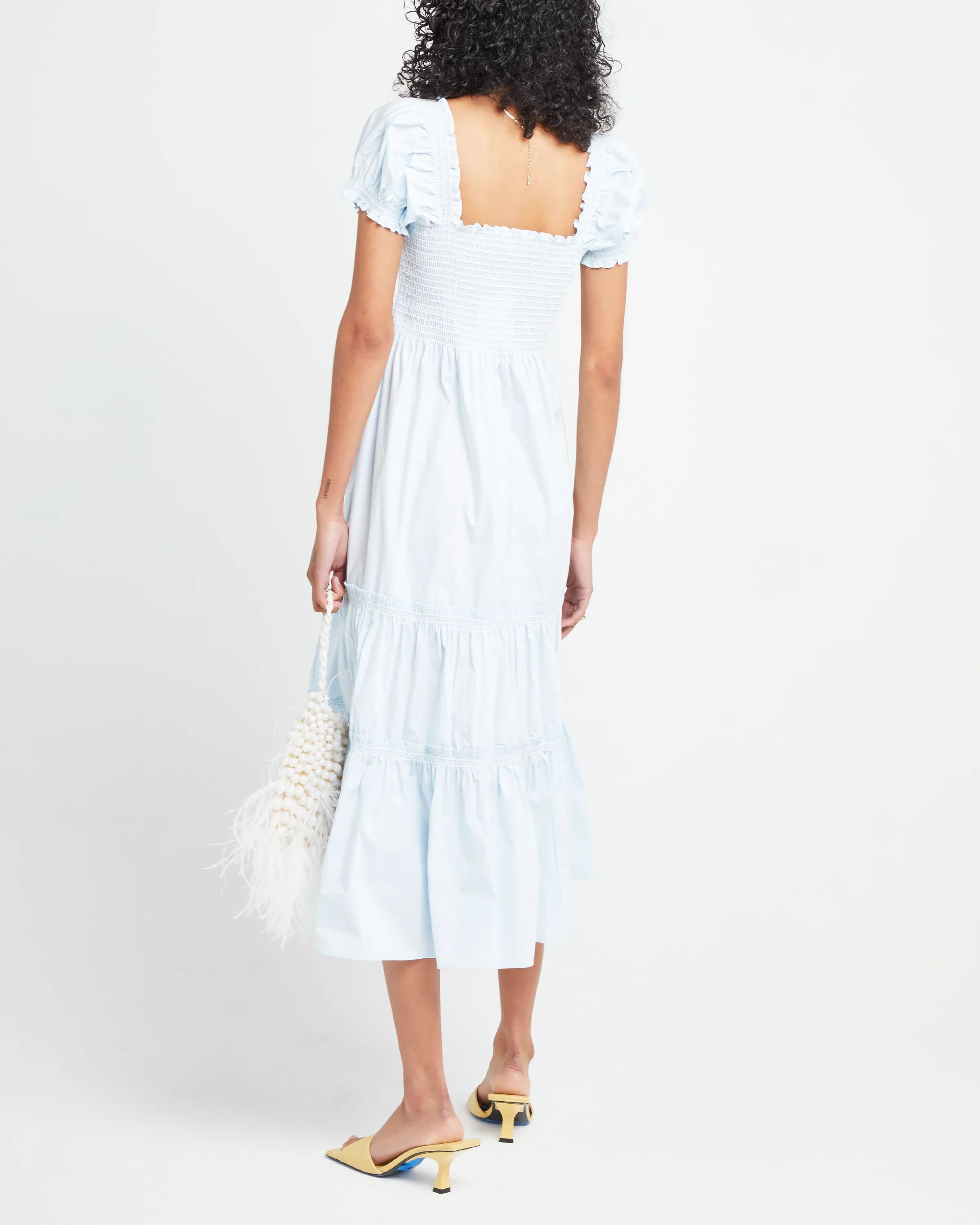 Square Neck Smocked Maxi Dress