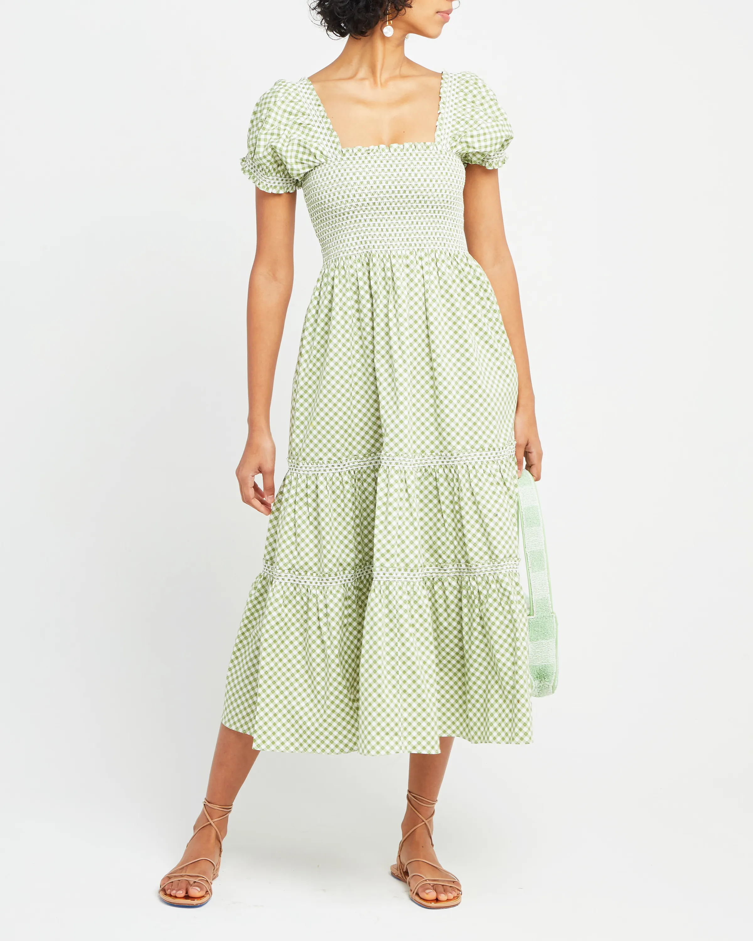 Square Neck Smocked Maxi Dress