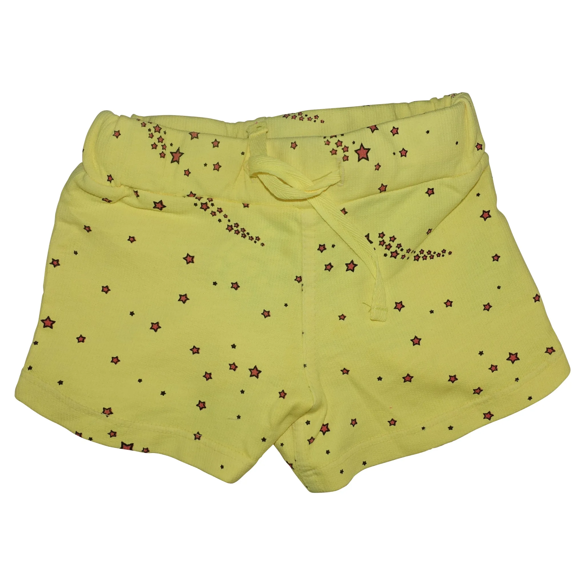 Star Print Mini Shorts- Yellow