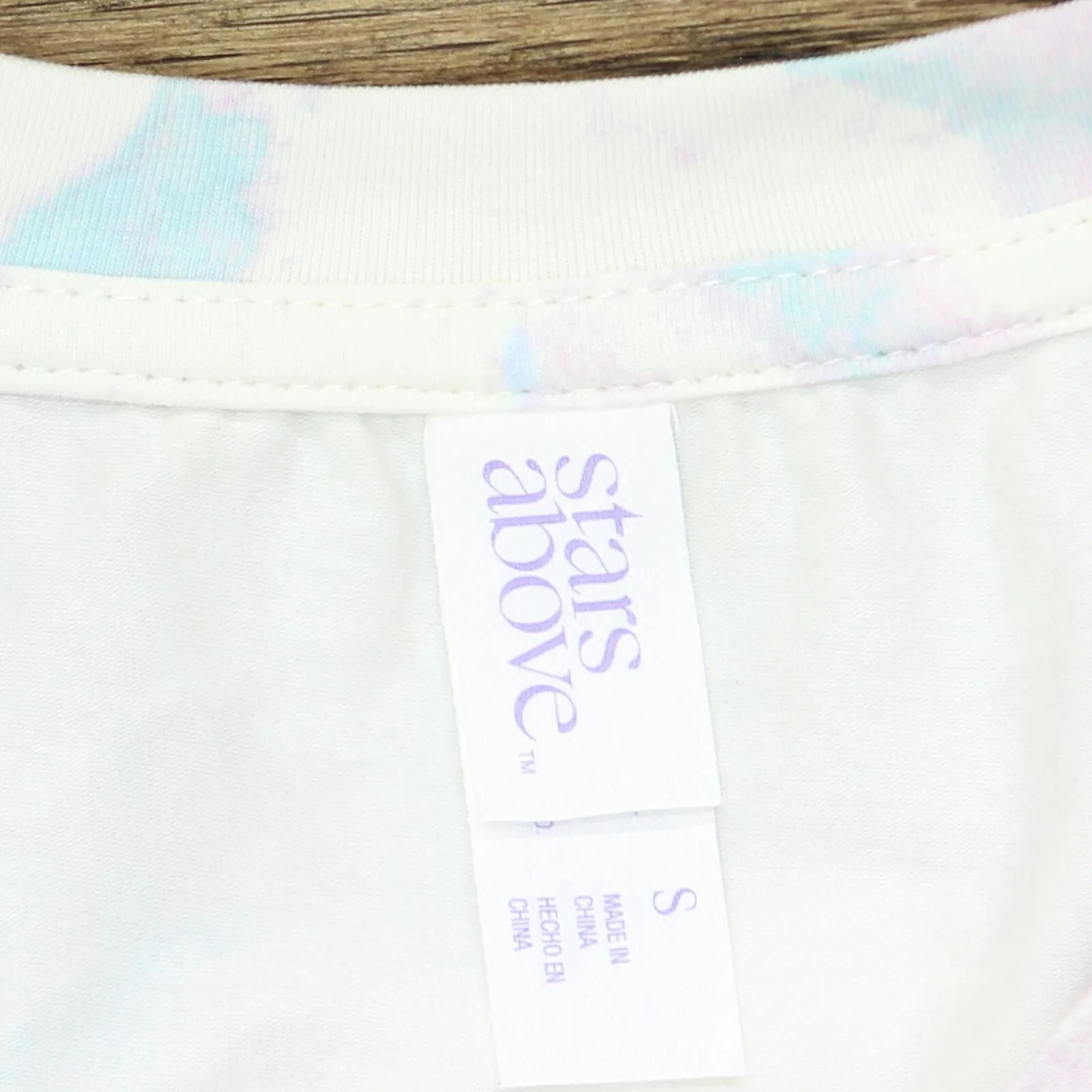 Stars Above Womens Stretch Knit Pajama Shirt Top 1629E Purple Multi S