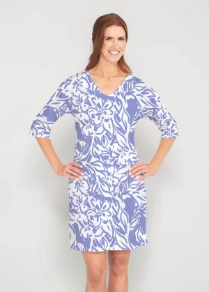 Summer Breeze Perri (8164) ~ Drop Shoulder 3/4 Sleeve V-Neck Dress