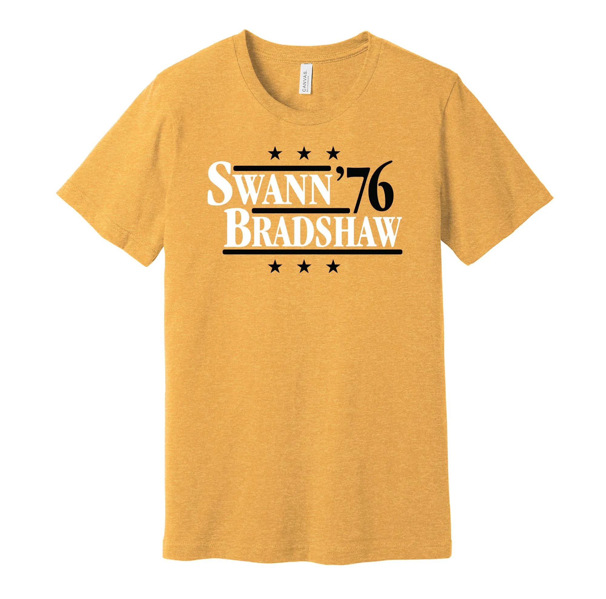Swann & Bradshaw '76 - Pittsburgh Football Legends Political Campaign Parody T-Shirt - Hyper Than Hype Shirts