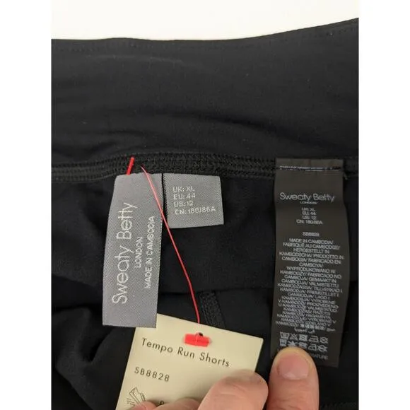 Sweaty Betty Women's Tempo Run Shorts - Black - XL