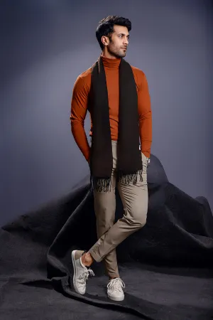 Tan Full Sleeves Turtle Neck