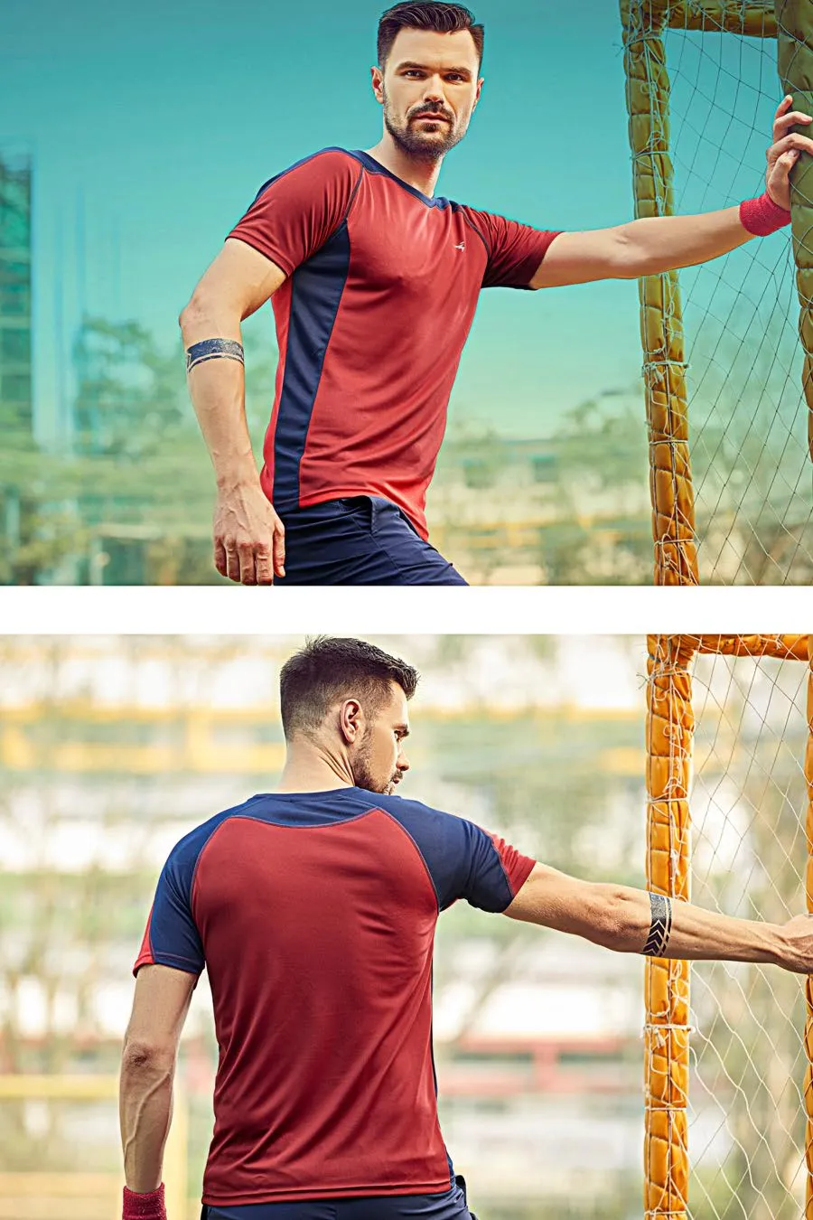 TechnoSport Crew Neck Half Sleeve Dry Fit T-Shirt for Men P 521 Red