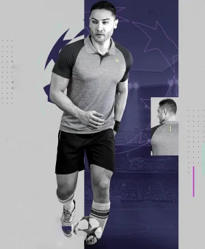 TechnoSport Polo Neck Half Sleeve Dry Fit T Shirt for Men OR-41 (Dark Grey)