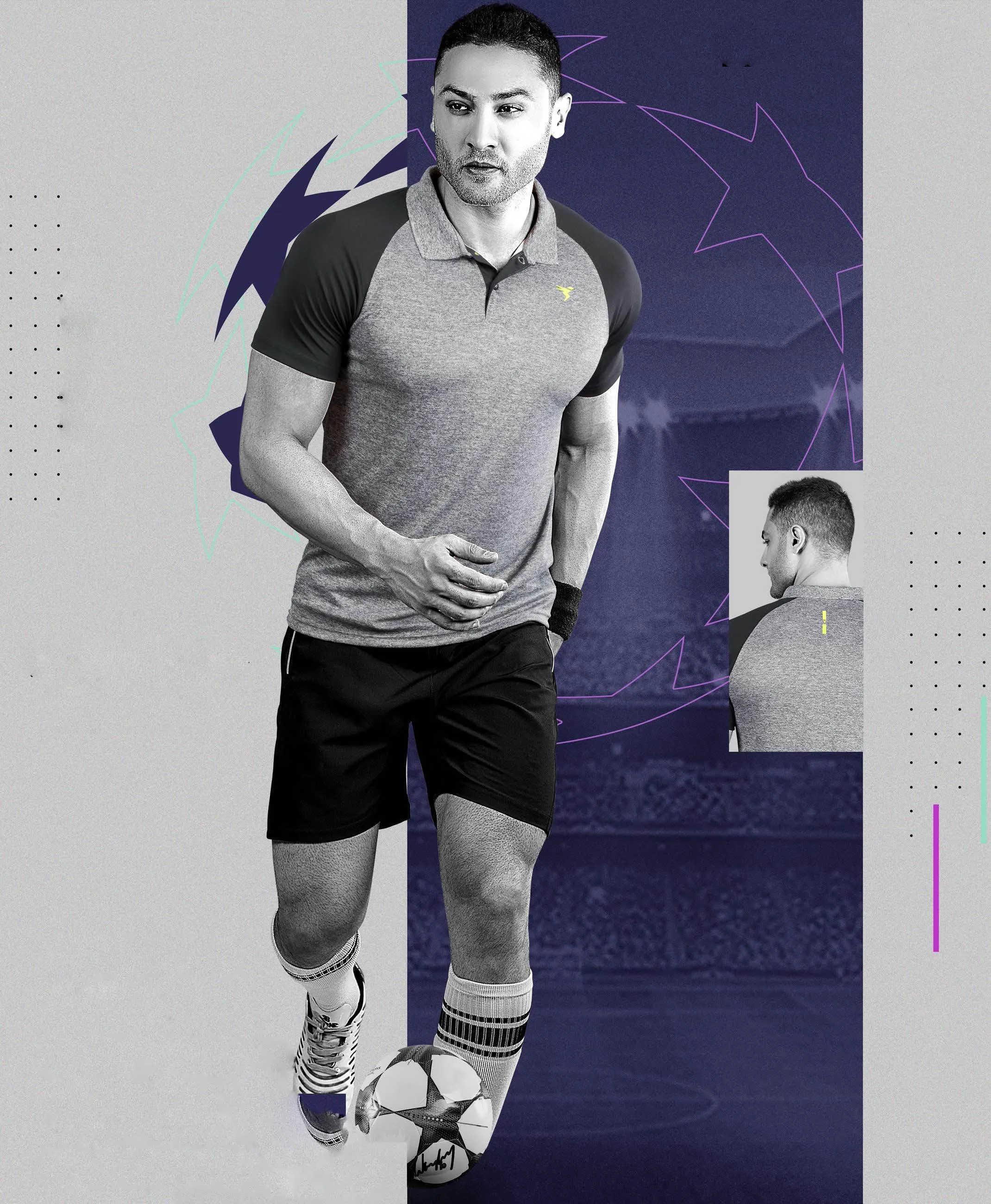 TechnoSport Polo Neck Half Sleeve Dry Fit T Shirt for Men OR-41 (Dark Grey)