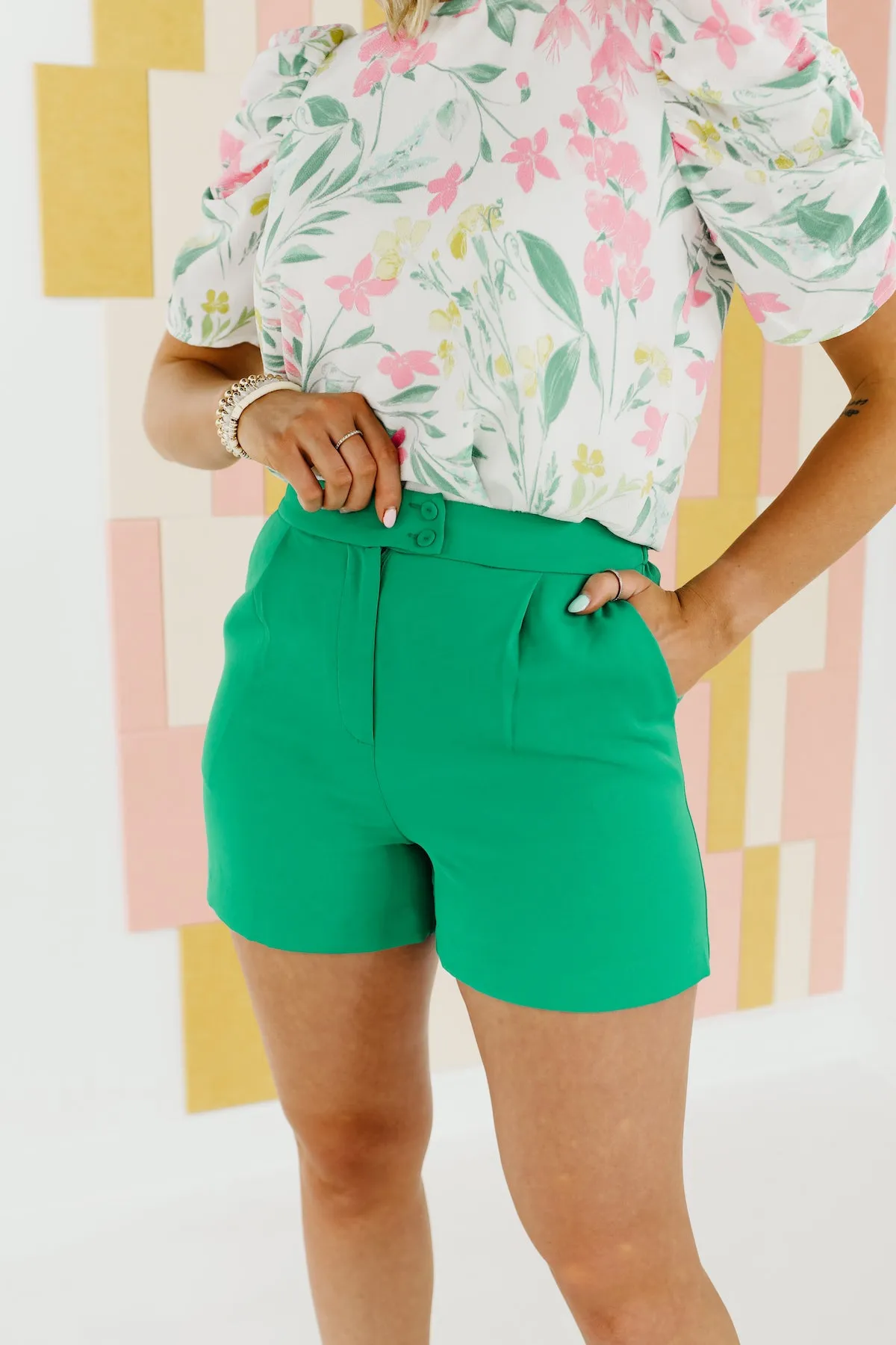 The Alana Double Button Shorts - FINAL SALE