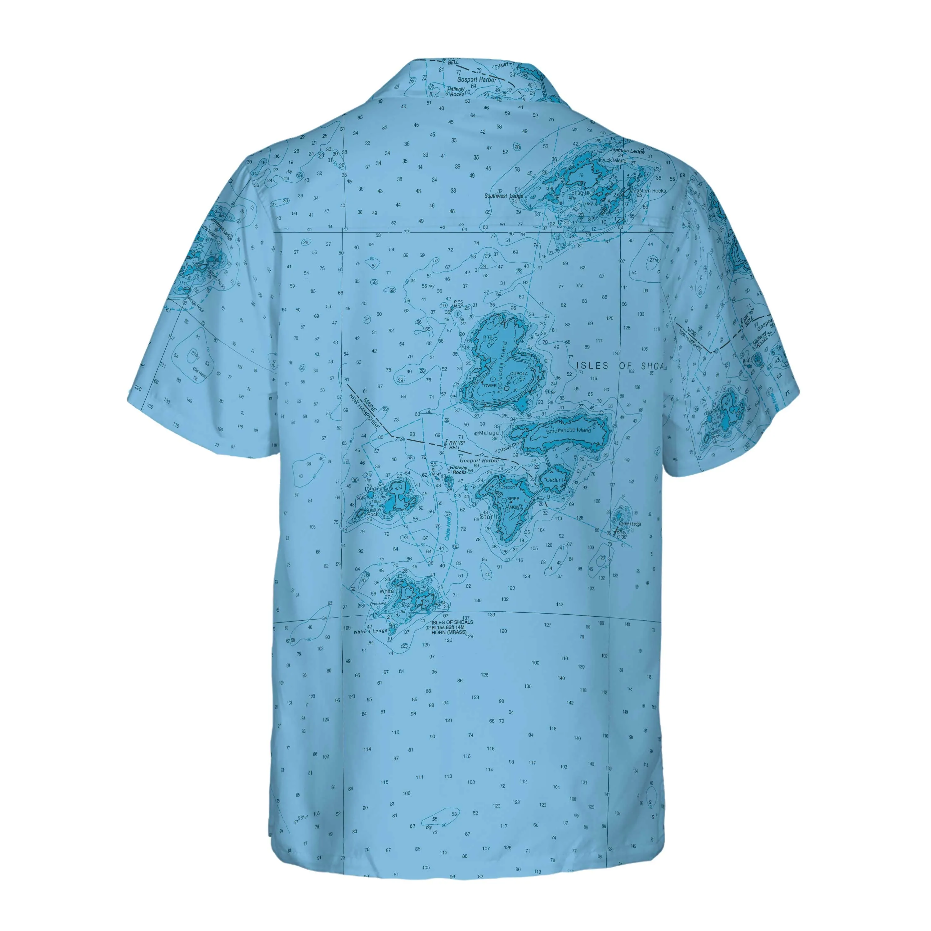 The Isles of Shoals Blue Mariner Coconut Button Camp Shirt