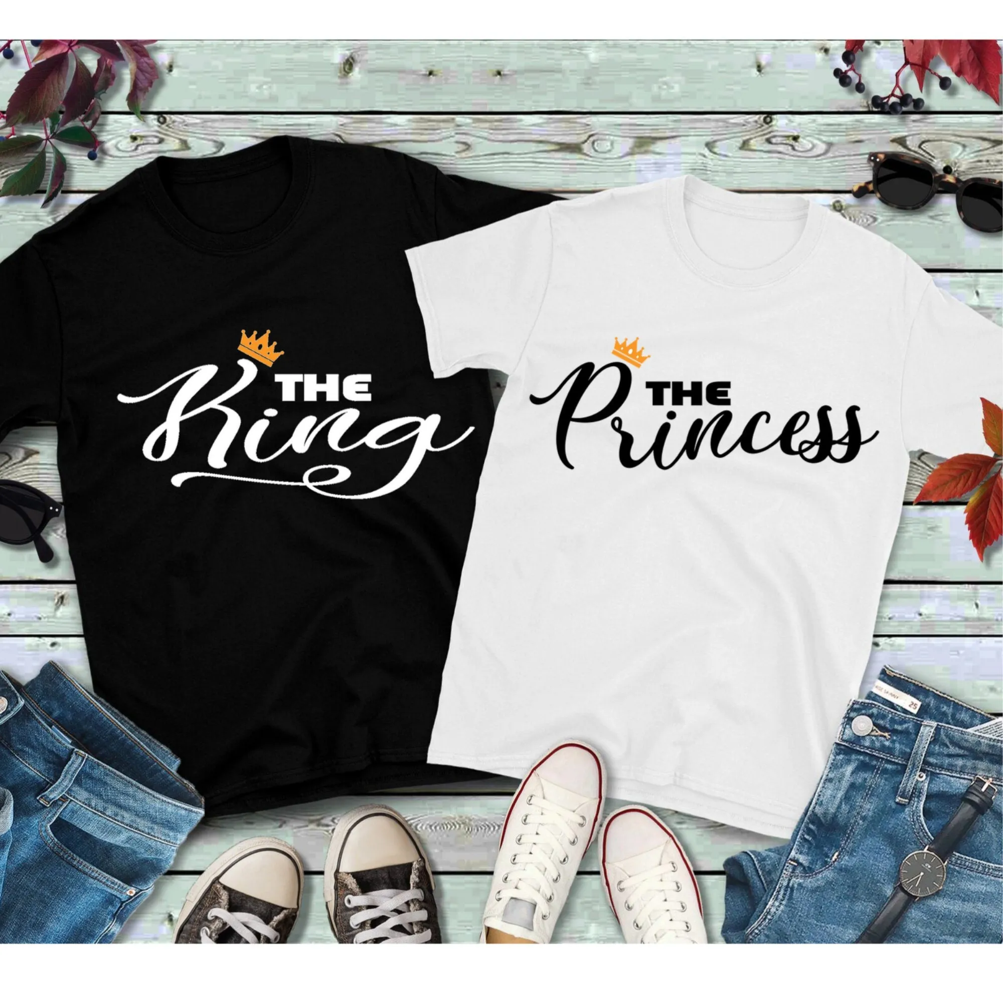 The King Mens Tee & The Princess Toddler Tee Father daughter Matching Shirts