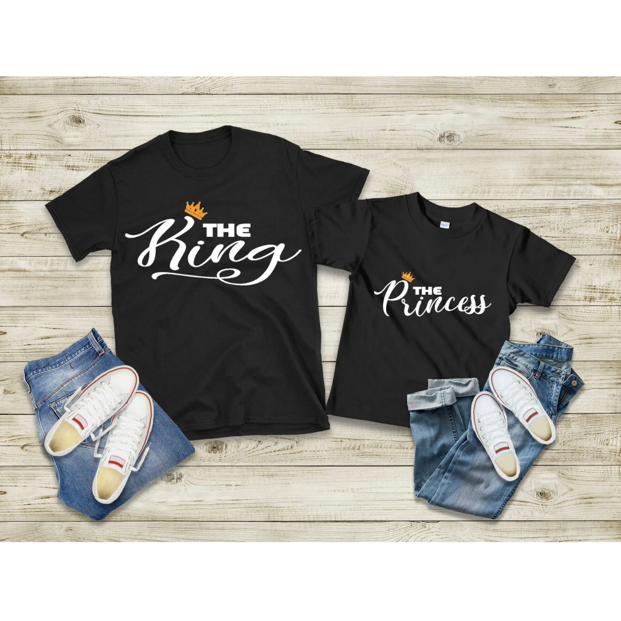 The King Mens Tee & The Princess Toddler Tee Father daughter Matching Shirts