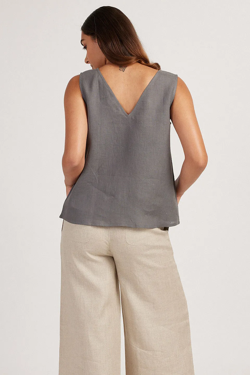The Linen V Neck Tank