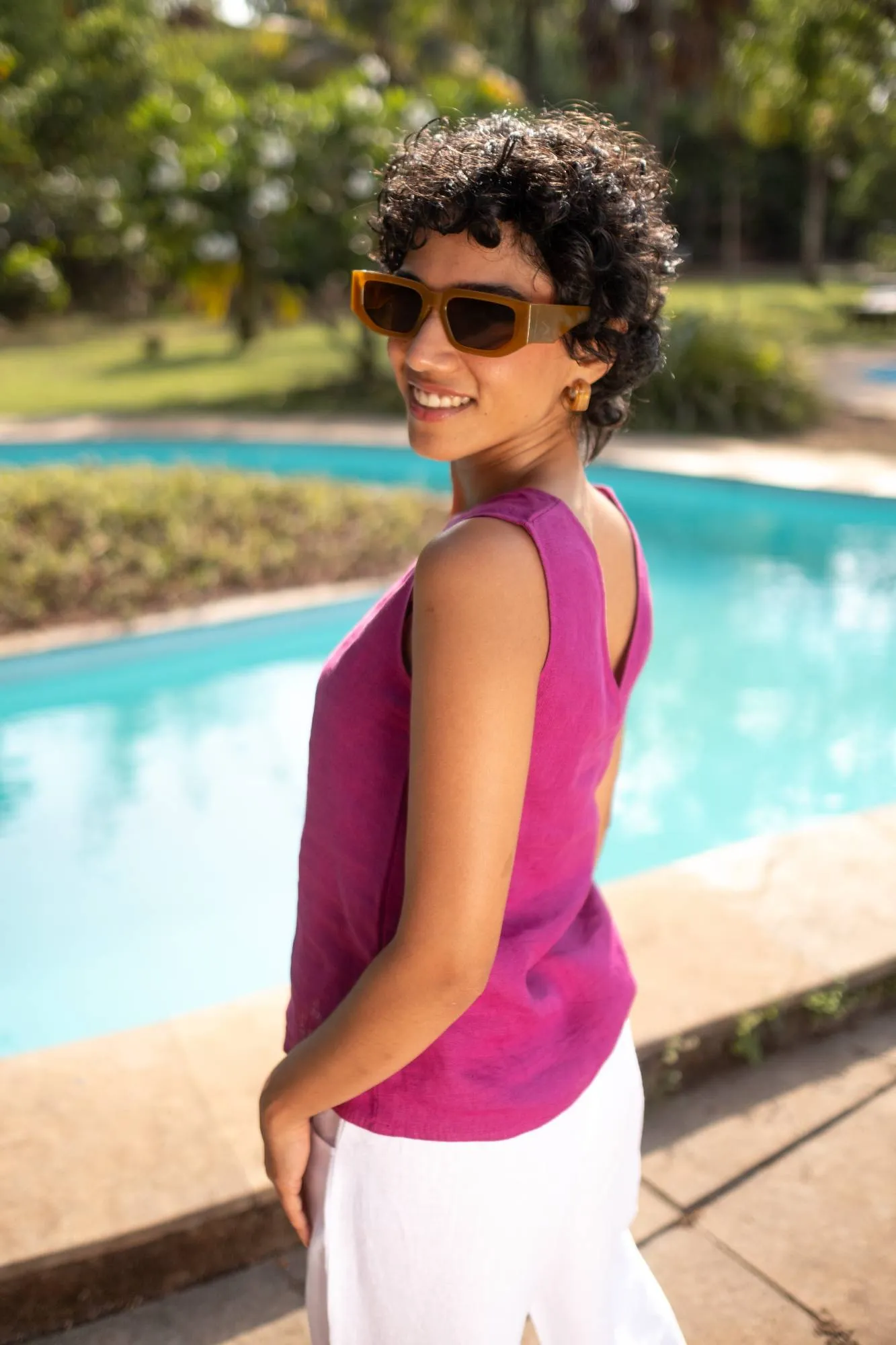 The Linen V Neck Tank