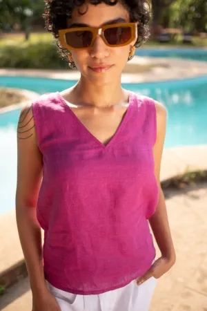 The Linen V Neck Tank