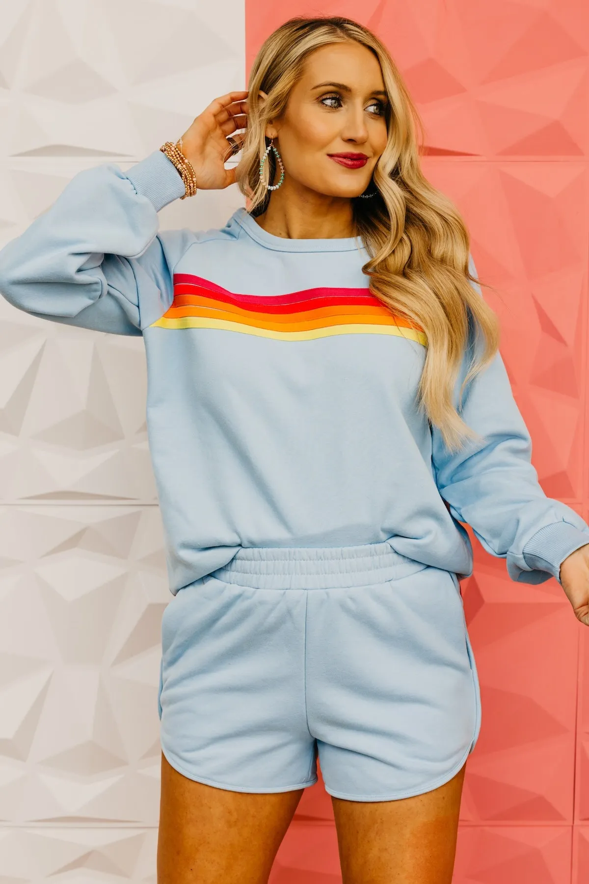 The Rosalie Contrast Strip Shorts Set