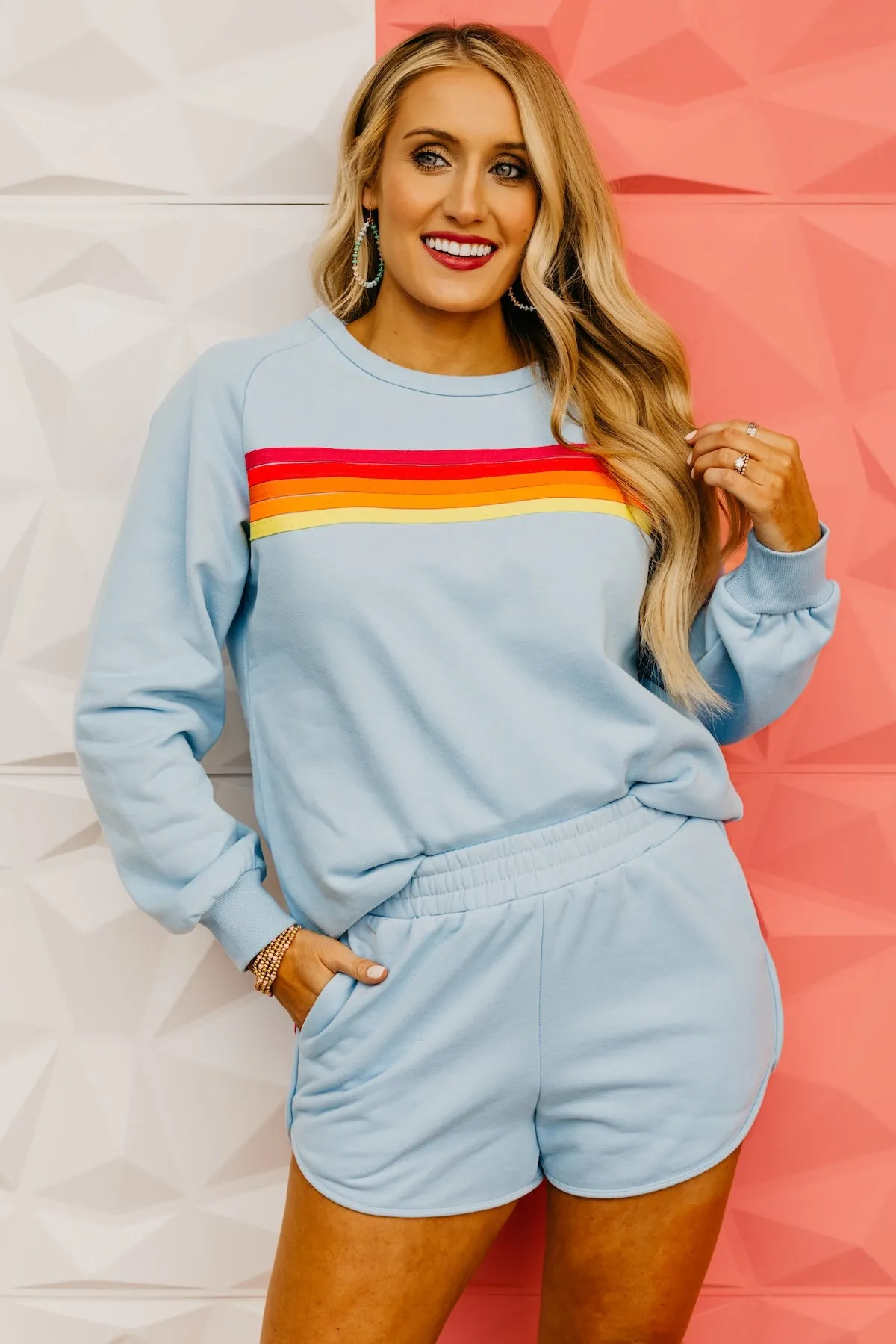 The Rosalie Contrast Strip Shorts Set
