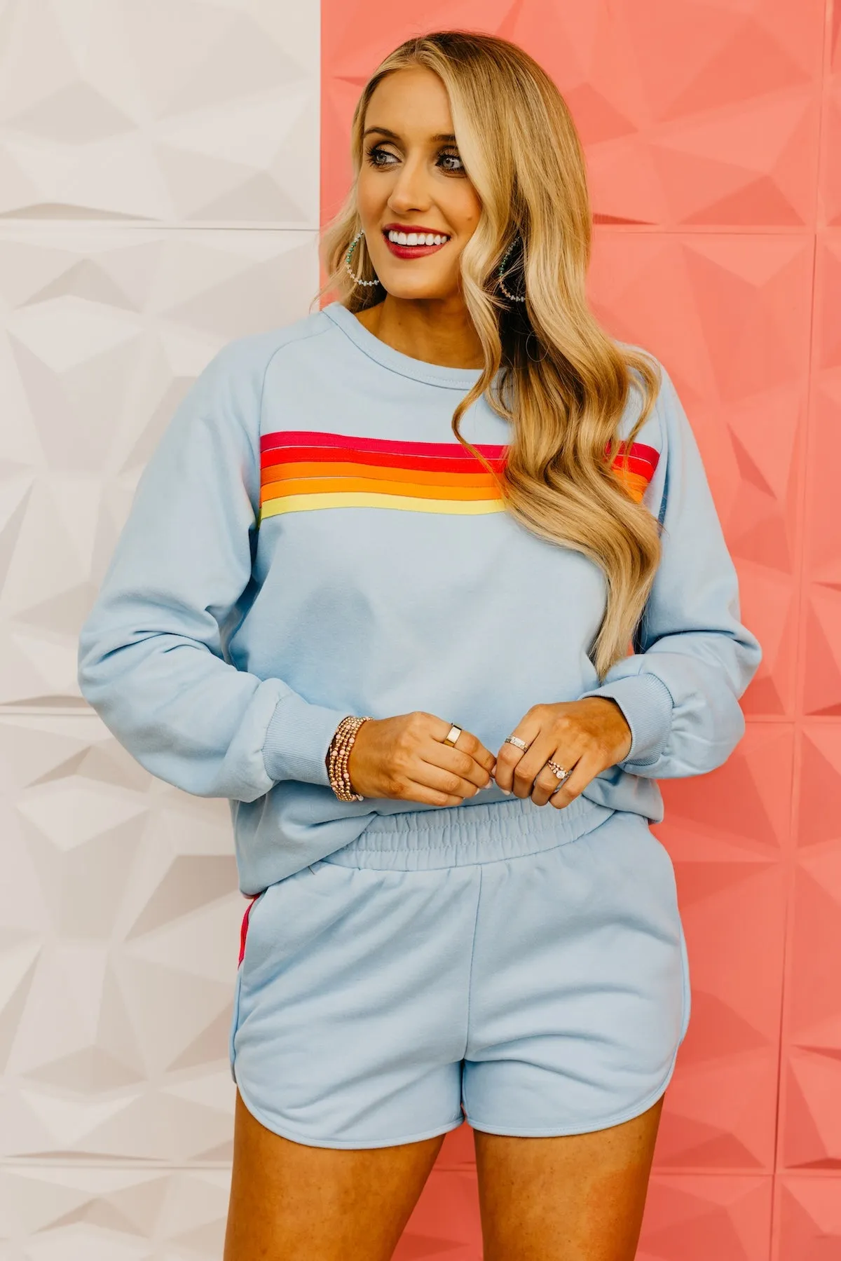 The Rosalie Contrast Strip Shorts Set