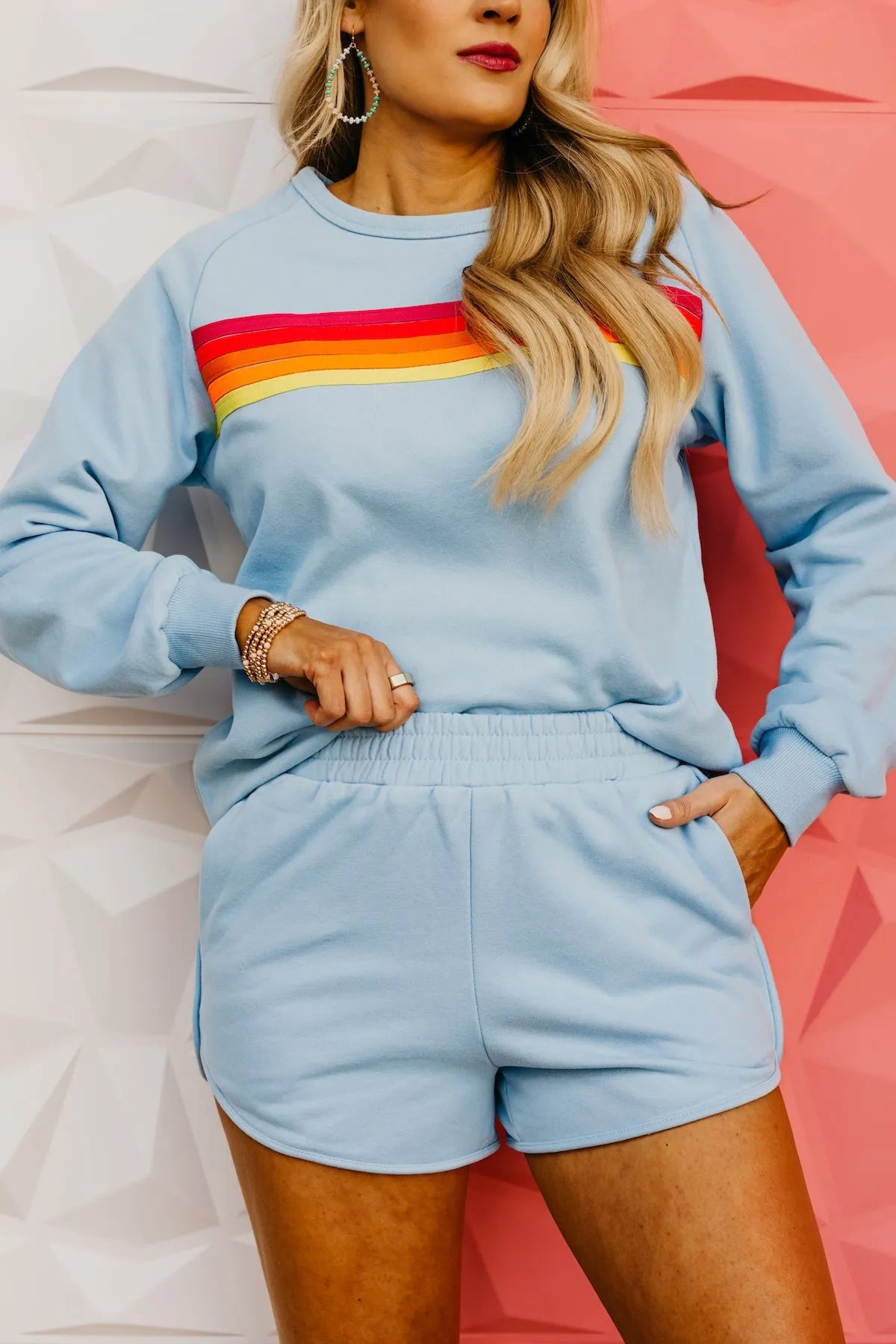 The Rosalie Contrast Strip Shorts Set