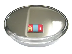 Thin Bordered Mongolia Flag Oval Trinket Jewelry Box