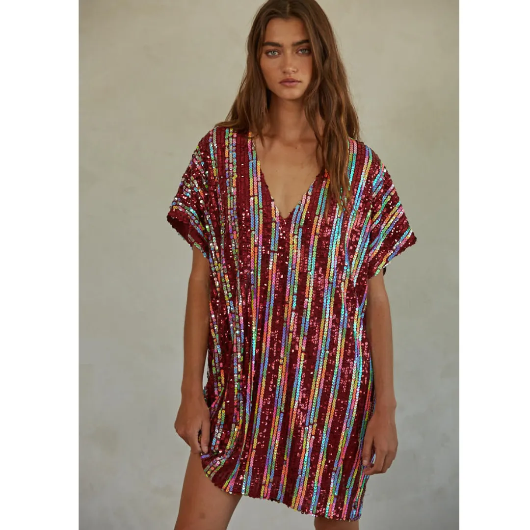 This Moment Dress - Multi Burgundy