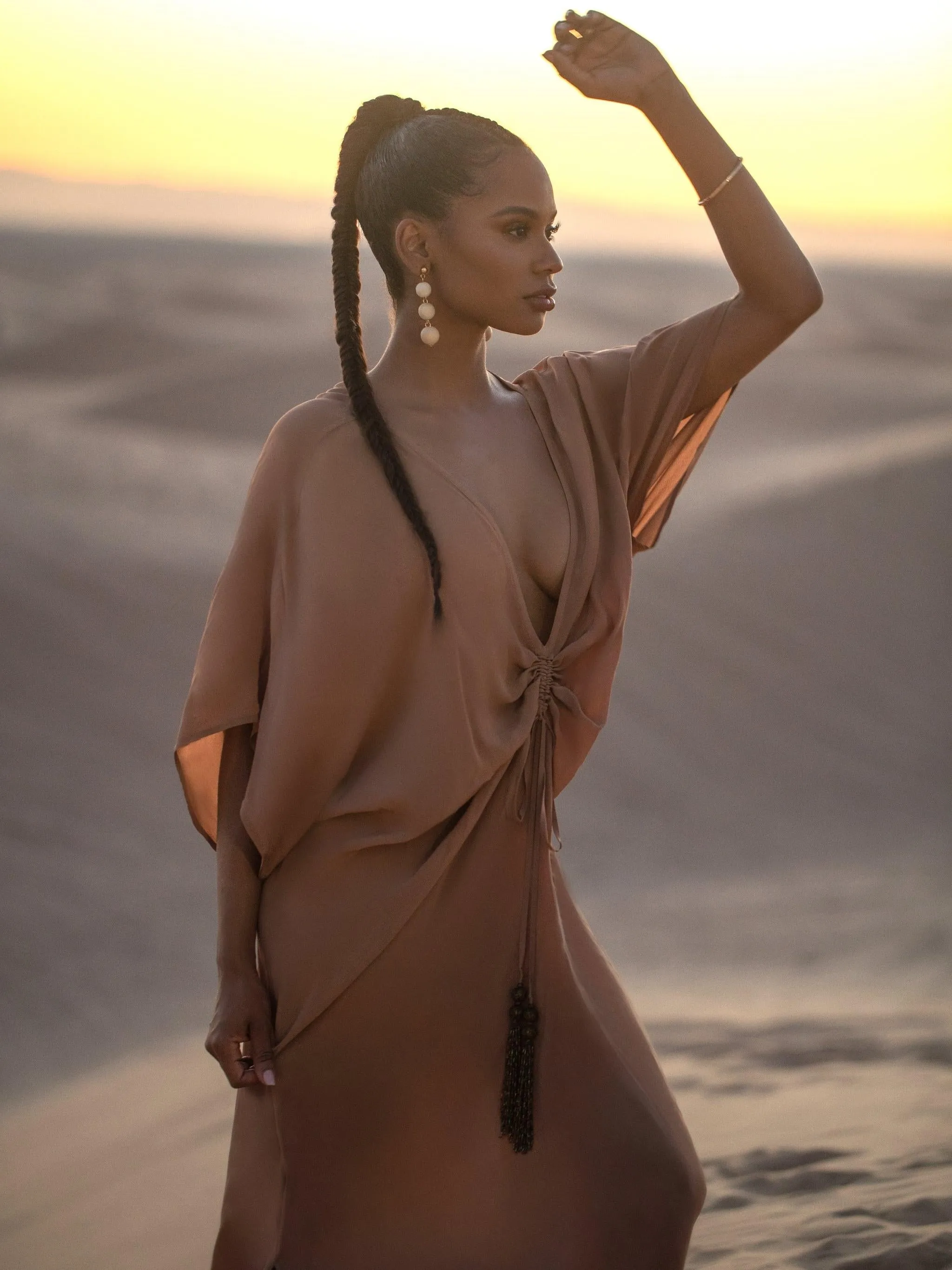 Tie Closures Plunging Kaftan