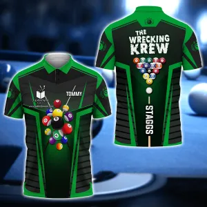 TOMMY STAGGS , The Wrecking Krew Team In Green Billard Balls 3D Shirt - QB95