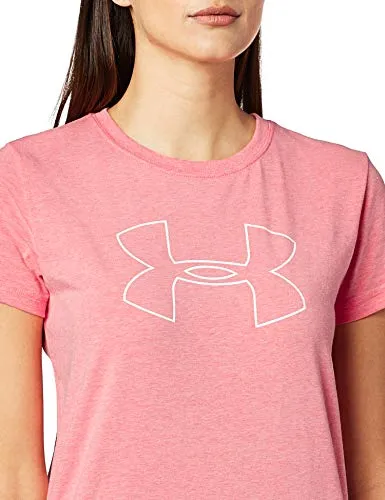 Under Armour Women's Big Logo Short Sleeve T-Shirt,Perfection Light HEA (854)/White, X-Small