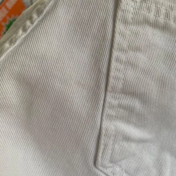 Vintage 90’s Bonjour White Denim High-waist Exposed Button Fly Shorts