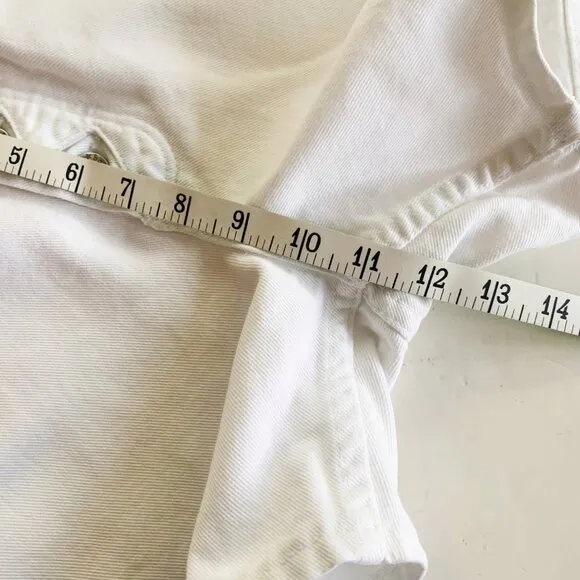 Vintage 90’s Bonjour White Denim High-waist Exposed Button Fly Shorts