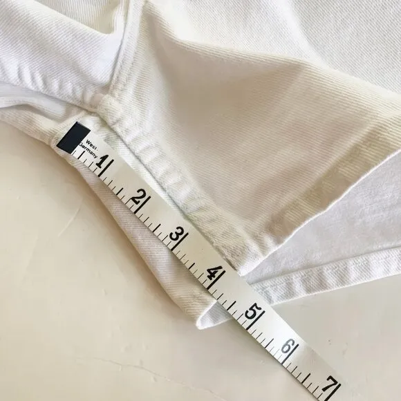 Vintage 90’s Bonjour White Denim High-waist Exposed Button Fly Shorts